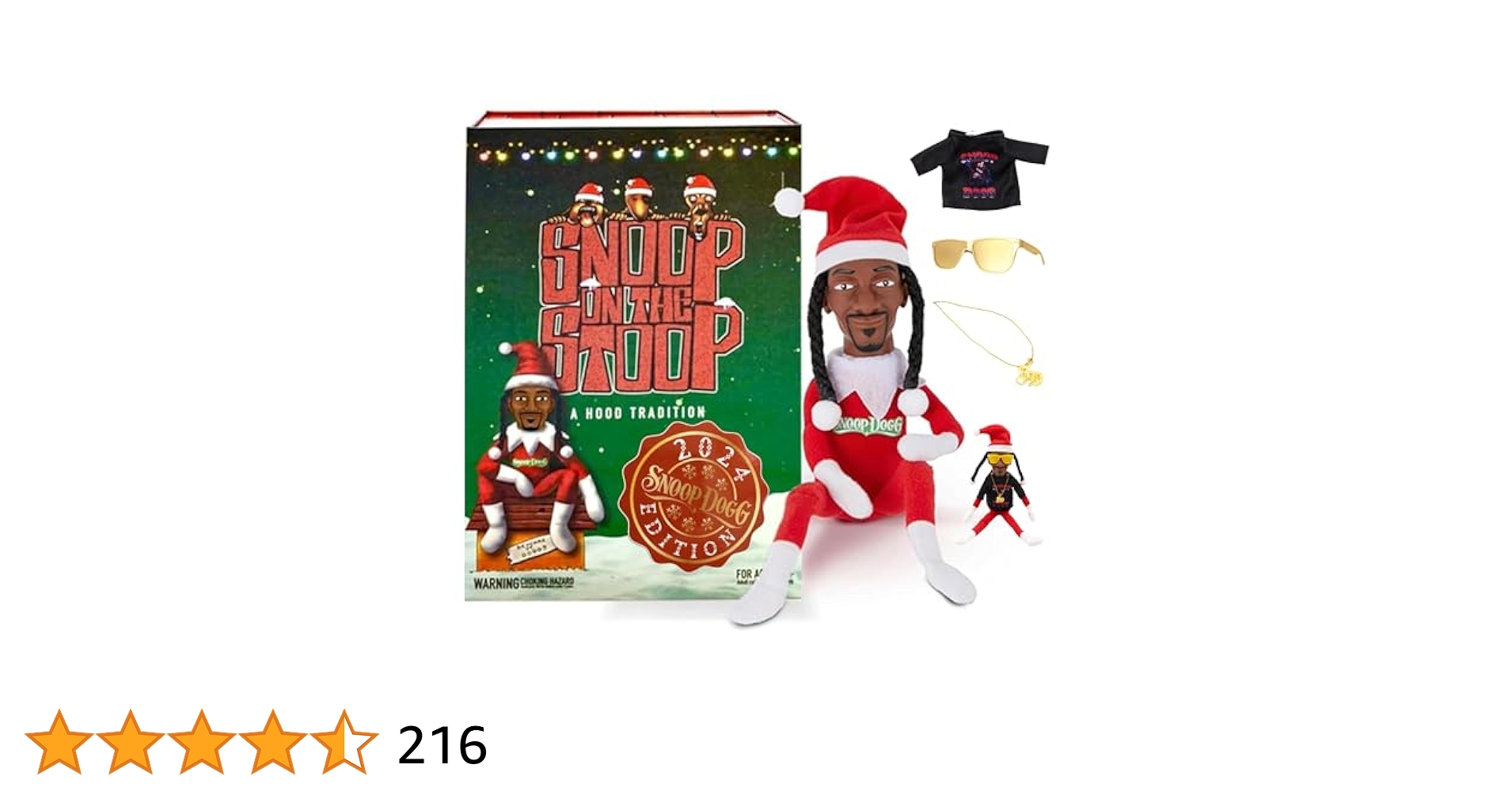 スヌープ　フィギュア　置物　インテリア　LA Amazon.com: Snoop on the Stoop,Snoop Elf on a Shelf, Elf